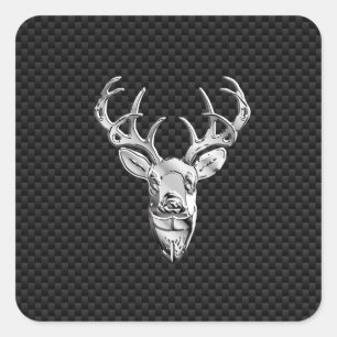 Sticker Carré Buck d'argent sur la décoration de fibre de carbon