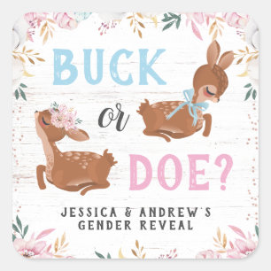 Sticker Carré Buck ou Doe ? Révélation du baby shower