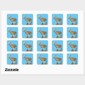 Sticker Carré Buck White Tailed (Feuille)