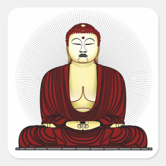 Sticker Carré Budda Gautama Bouddha Siddhartha Gautama (Devant)