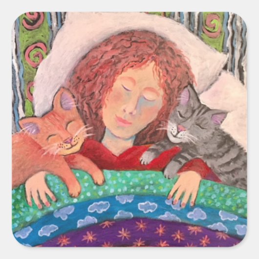 Sticker Carré Buddy Sleep (Devant)