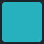 Sticker Carré BUDGET Peacock Blue Turquoise Monochrome Mariage<br><div class="desc">Afficher l'ensemble de la collection</div>