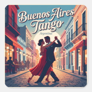 Sticker Carré Buenos Aires Tango Argentine