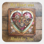 Sticker Carré Buff Red Heart Steampunk Series (Devant)