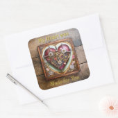 Sticker Carré Buff Red Heart Steampunk Series (Enveloppe)