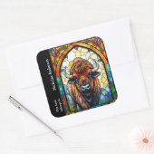 Sticker Carré Buffalo Bison Animal Nature art Custom Boite (Enveloppe)