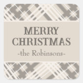 Sticker Carré Buffalo Check Plaid Noël (Devant)