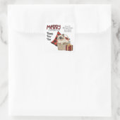 Sticker Carré Buffalo Plaid Birman Kitten Noël (Sac)