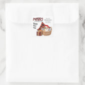 Sticker Carré Buffalo Plaid Corgi Puppy Noël (Sac)