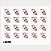 Sticker Carré Buffalo Plaid Great Dane Puppet Noël (Feuille)