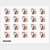 Sticker Carré Buffalo Plaid Great Pyrenees Puppet Holiday (Feuille)