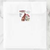 Sticker Carré Buffalo Plaid Great Pyrenees Puppet Holiday (Sac)