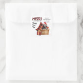 Sticker Carré Buffalo Plaid Labrador Retriever Pupever Noël (Sac)