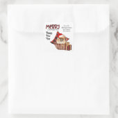 Sticker Carré Buffalo Plaid Pomeranian Chien Noël (Sac)