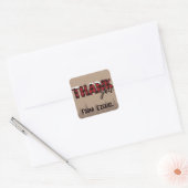 Sticker Carré Buffle d'hiver enneigé Plaid Merci d'anniversaire (Enveloppe)