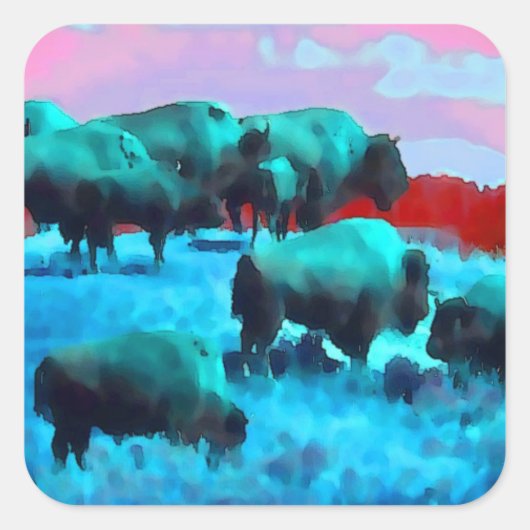 Sticker Carré Buffles (Devant)
