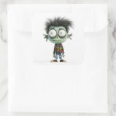 Sticker Carré Bug-Eyed Benny - Quirky Zombie Kid (Sac)