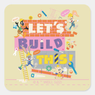 Sticker Carré BUGS BUNNY BUILDERS™  "Construisons Cela" Chantier