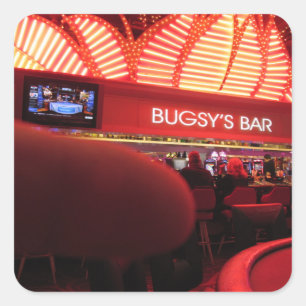 Sticker Carré Bugsy's Bar au Flamant rose Las Vegas
