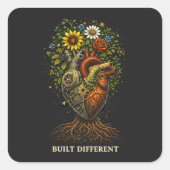 Sticker Carré Built Different (Devant)