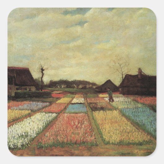 Sticker Carré Bulb Fields par Vincent van Gogh (Devant)