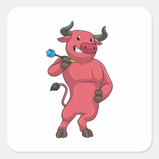 Sticker Carré Bull aux fléchettes avec Dart (Devant)