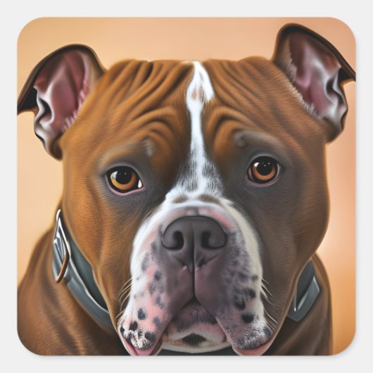 Sticker Carré Bull Dog (Devant)