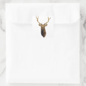 Sticker Carré Bull Elk Head animal nature faune art (Sac)