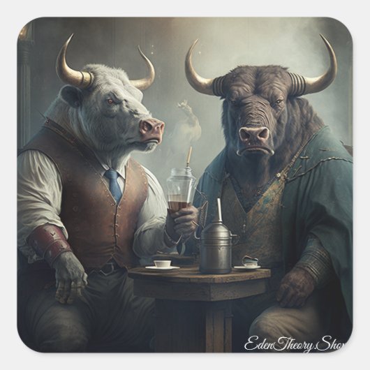 Sticker Carré Bull Market Society (Devant)