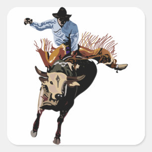 Sticker Carré Bull Rider