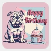 Sticker Carré Bulldog coloré (Devant)