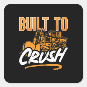 Sticker Carré Bulldozer Conçu Pour Écraser Le Site Du Travailleu