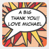 Sticker Carré Bulle de dialogue personnalisée Fun Moderne Bande  (Devant)