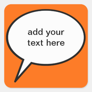 Sticker Carré bulle de discours personnalisable