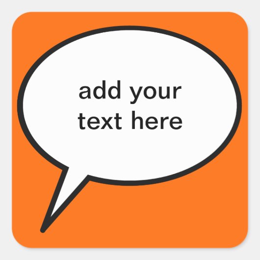 Sticker Carré bulle de discours personnalisable (Devant)