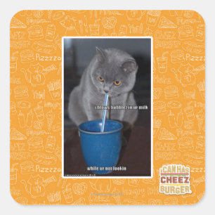 Sticker Carré Bulles de coups en lait d'ur