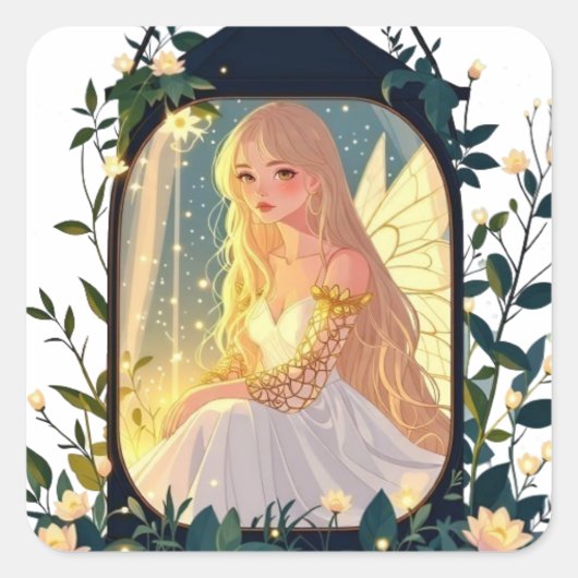 Sticker Carré Bullet Journaling Series5 - Terrarium Girl 5 (Devant)