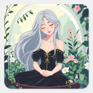 Sticker Carré Bullet Journaling Series8 - Terrarium Girl 8