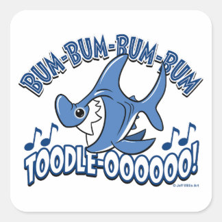 Sticker Carré BUM BUM REQUIN par Jeff Willis Art