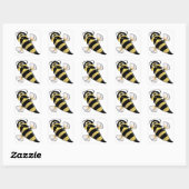 Sticker Carré Bumble Bee with Mustache (Feuille)