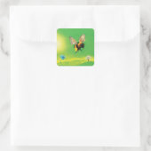Sticker Carré Bumblebee survolant le pré (Sac)