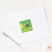 Sticker Carré Bumblebee survolant le pré (Enveloppe)