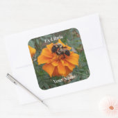 Sticker Carré Bumblebees on Marigold Bookplate (Enveloppe)