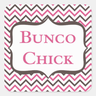 Sticker Carré Bunco Chick avec Chevron Design
