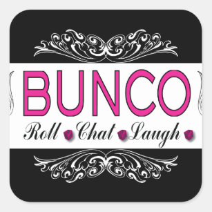 Sticker Carré Bunco, petit pain, conversation, rire dans le