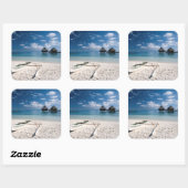 Sticker Carré Bungalows from beach Motu (Feuille)