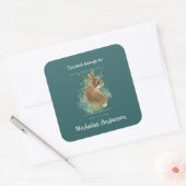 Sticker Carré Bunnies Existe Funny Inspirational Art Plaque (Enveloppe)