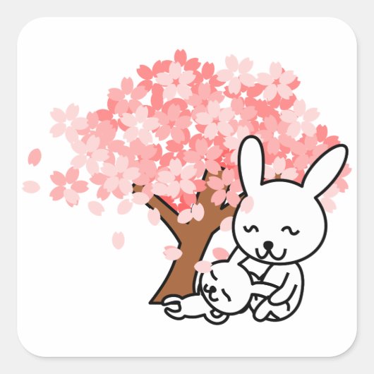 Sticker Carré Bunnies Spring (Devant)
