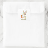 Sticker Carré Bunny at fitness with Drinking bottle (Sac)