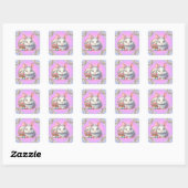 Sticker Carré Bunny de Pâques Pretty Pastel (Feuille)